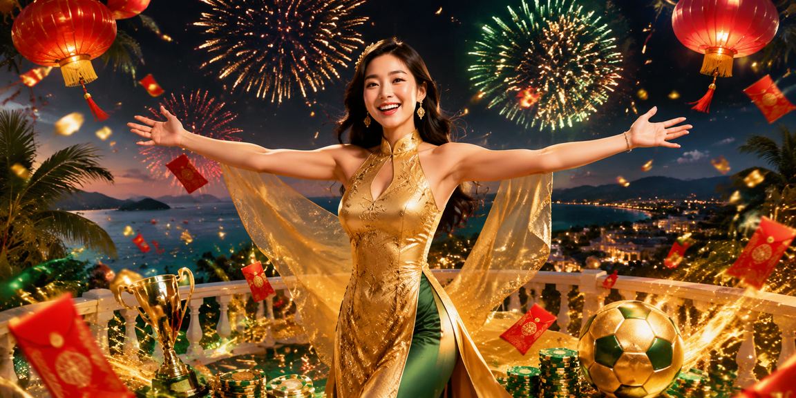 Phụ nữ Phú Quốc mặc áo dài cầm phong bao đỏ may mắn trong không khí lễ hội ưu đãi
