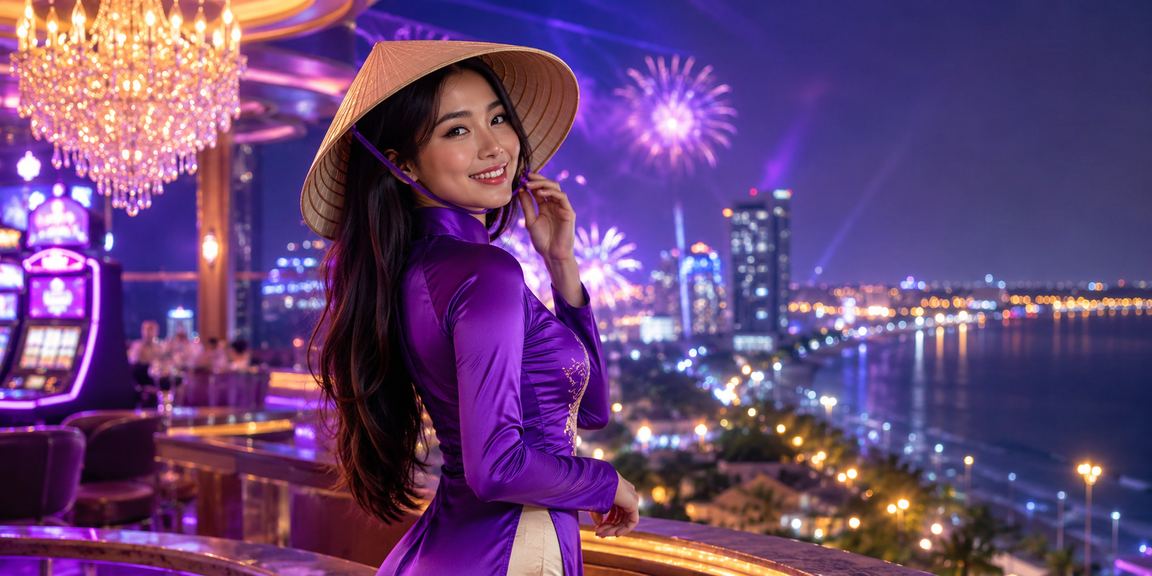 Người chơi slots tại Vũng Tàu với hình ảnh nón lá Việt Nam trên màn hình điện thoại